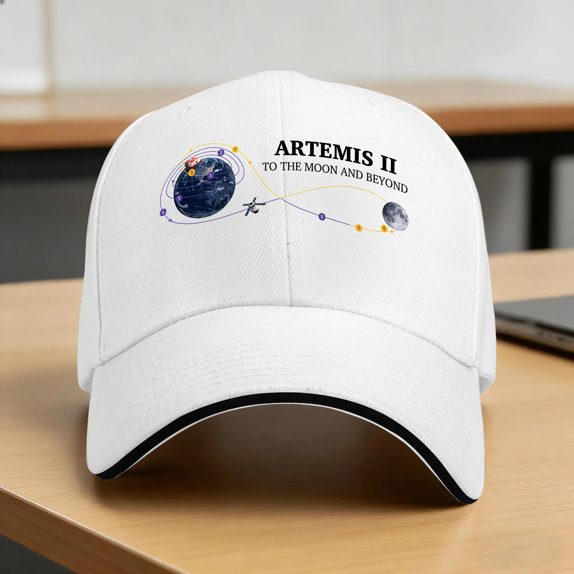 Artemis II Moon Mission Baseball Cap  Fitted Retro Men Women Trucker Hat High Quality Design Hiking Fishing Baseball Caps