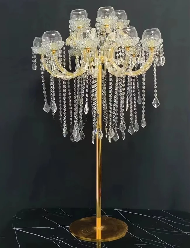 Popular Events Decorative Crystal Brad Clear Crystal Glass Hall Decorative Candlestick
