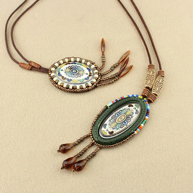 New Women Bohemian Ethnic Long Chain Feather Dreamcatcher Skeleton Tassel Pendant Necklace Choker Boho Jewelry Accessories