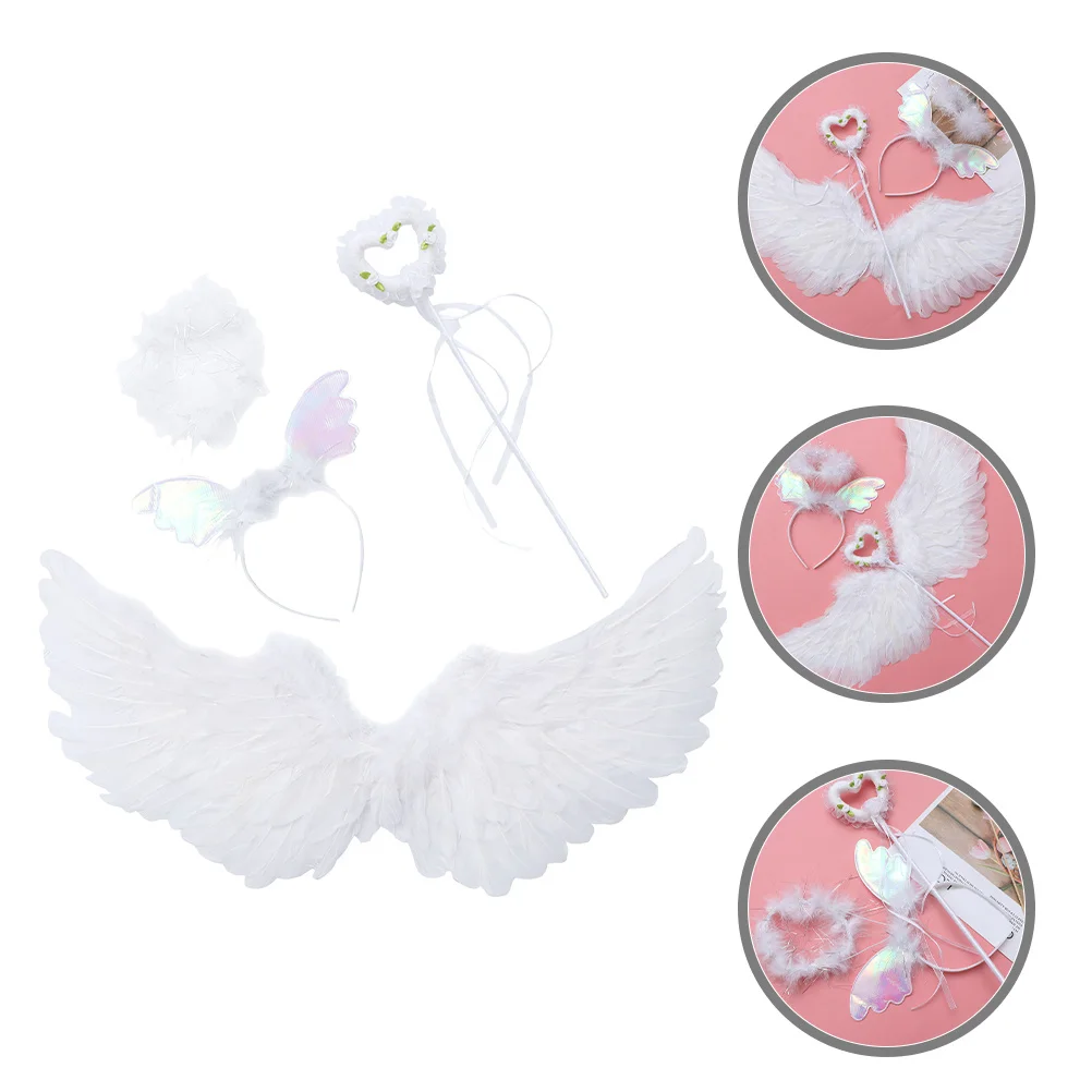 1 set 1 Set Fairy Wing Headband Wand Costume Props For Girls Lightweight Reusable Cosplay Party Festival Performance Accessory