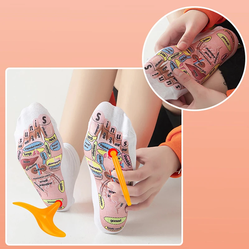 1 Set Foot Massage Acupuncture Point Socks Muscle Relaxation Massager Relieve Tired Feet Socks Foot Point Tool