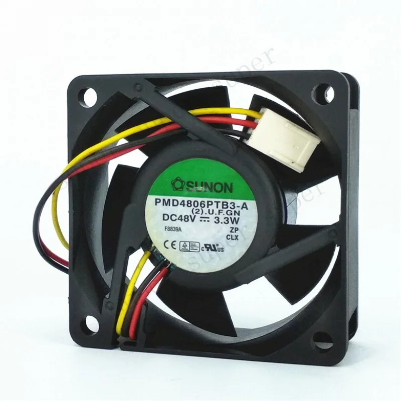 S+    SUNON PMD4806PTB3-A(2).U.F.GN 48V 3.3W 6CM 6025 3-Pin Double Ball Inverter Fan