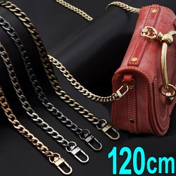 Correntes de Substituição de Metal para Bolsa, Alça de Ombro, Bolsa Crossbody, Alta Qualidade, DIY, Peças para Saco, Acessórios, 120cm