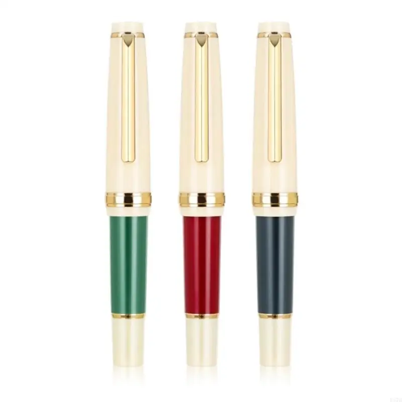 D57D Small Resin Fountain Pen for Student Women Men Short Fountain Pen for Handwriting Drawing Twist to Refill Inks Absorber