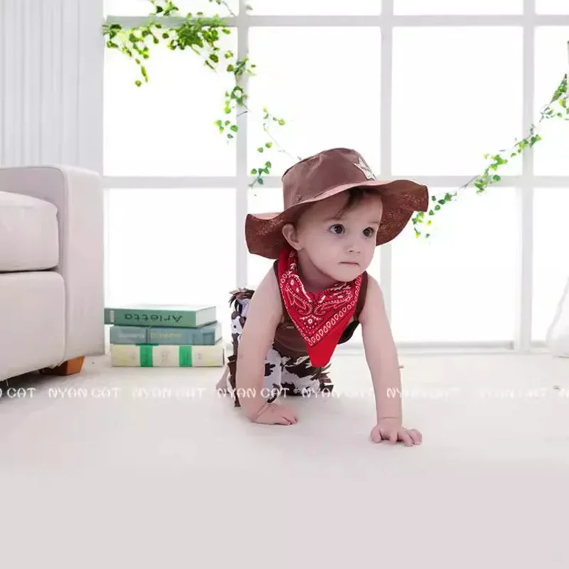 SN60 Cowboy Cow Boy Costume Rompers for Baby Boys Toddler Infant Halloween Christmas Birthday Party Cosplay Fancy Dress1@j$