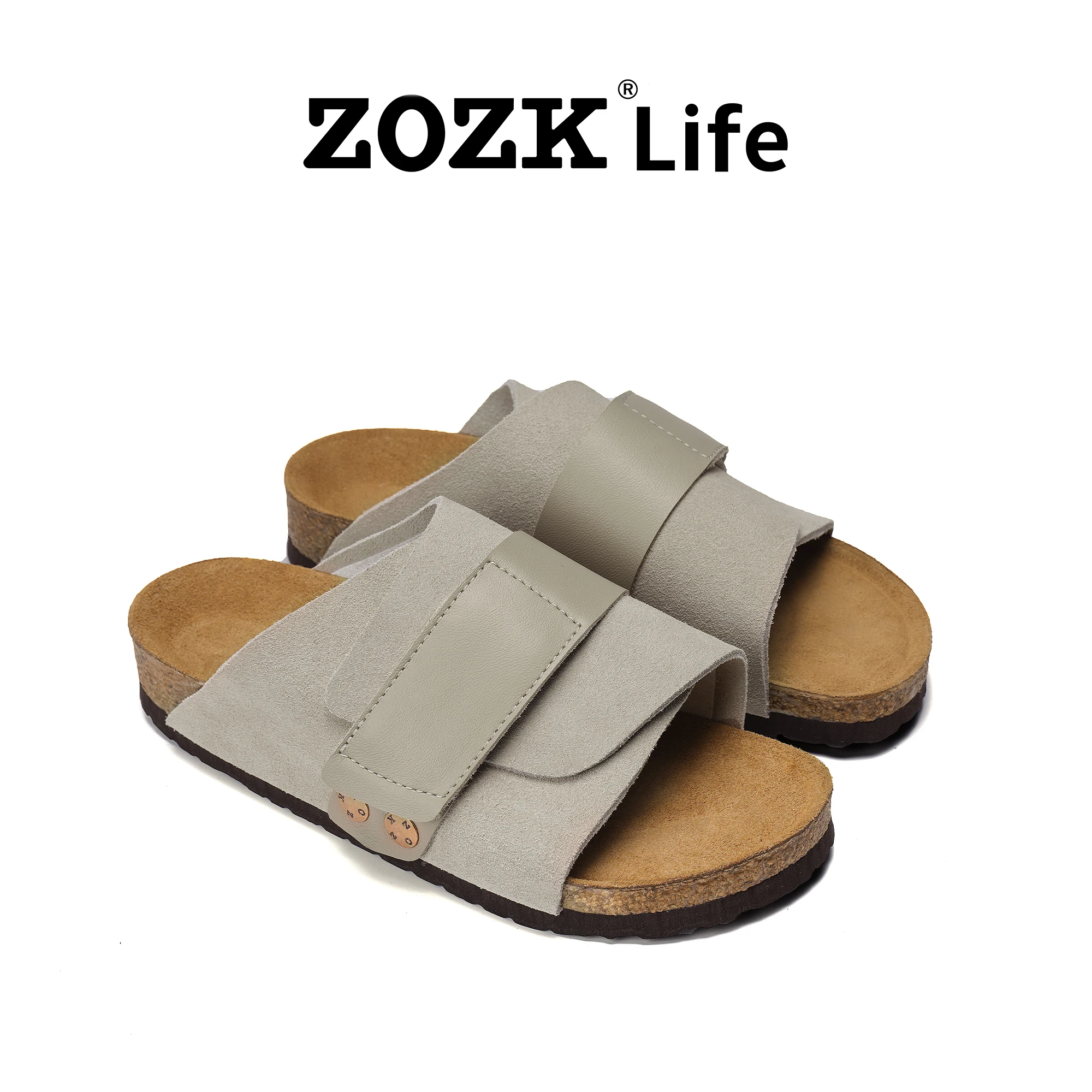

Женские сандалии ZOZK Life из натуральной кожи, удобные слипоны с пробковой подставкой и регулируемым ремешком