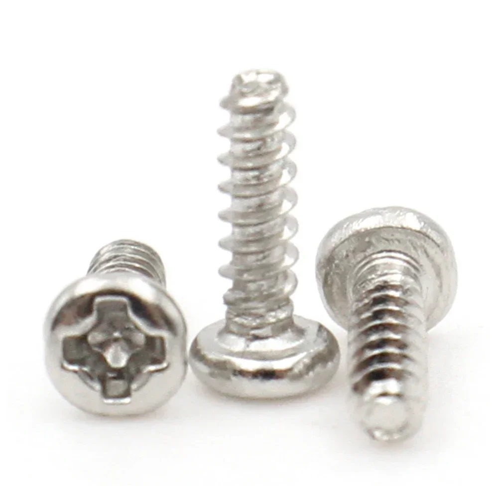 

Саморезы из углеродистой стали класса 4.8 - круглая головка с крестообразным шлицем, плоский хвостик (M1.2-M5)