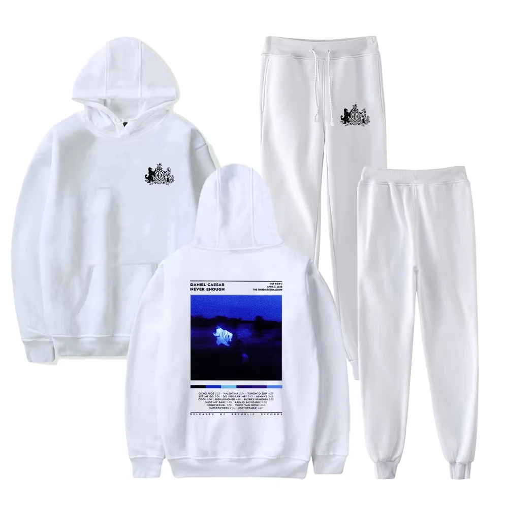 2024 Daniel Caesar Never Enough Hoodie Jogger Pants Two Piece Set Sweatshirts+Sweatpants Women Men's Set