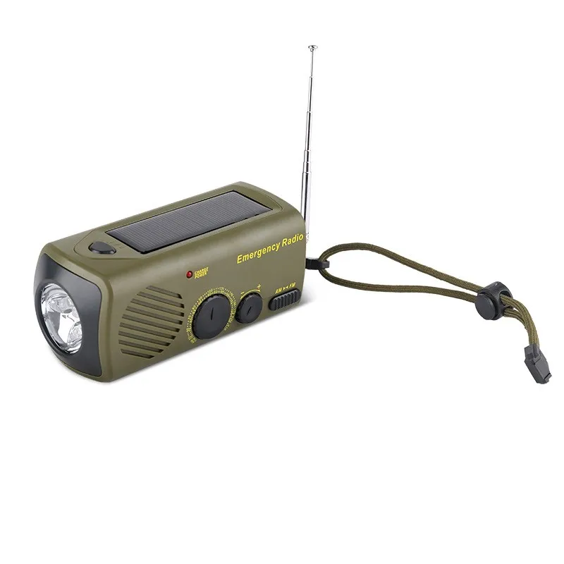 

Solar FM Torch Hand Crank Generator 5 LED Lamps Rechargeable Sound Alarm Portable Hiking Emergency Lighting Device Radio Solar