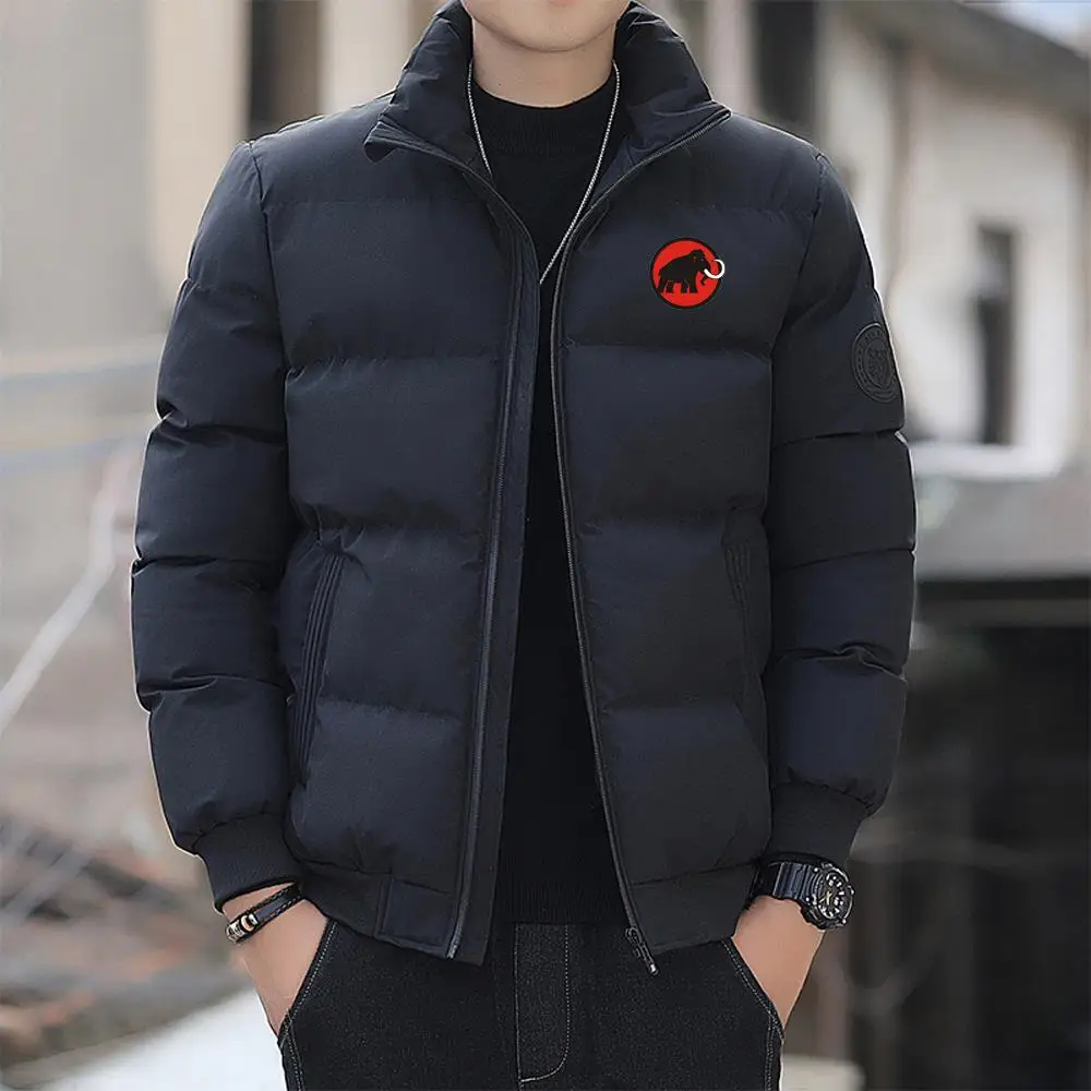 2024 Stand Collar Coats Autumn Jacket Men Cotton Padded Korean Fashion Streetwear Casual Clothing