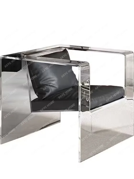 

A Italian style creative single chair acrylic leather leisure chair single chair home modern simplicity