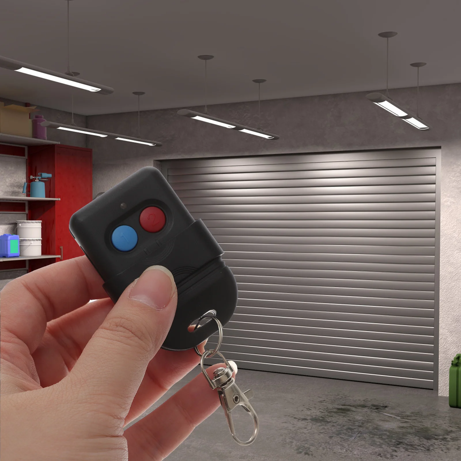 2-Button Garage Door Key Remote Controller Compatible with Garage Doors Electric Doors Anti-Theft Alarm