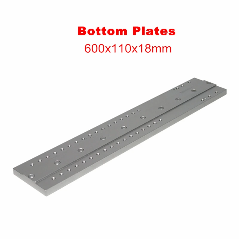 CNC Machine Fixed Base Plate 600*110*18mm, Worktable Bottom Plate for Rotary A Axis and Tailstock Wood Carving Engraver DIY Kit