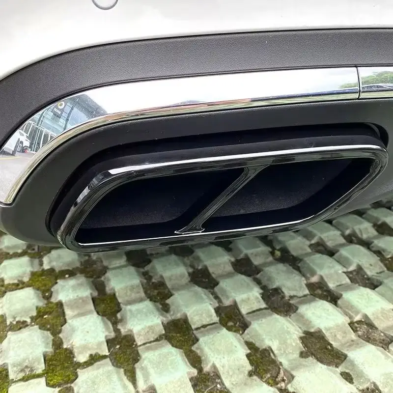 

Для Mercedes Benz C Class Klass W206 C300 C220d C200 2022 год крышка выхлопной трубы отделка украшение хвостовое горло черное углеродное волокно