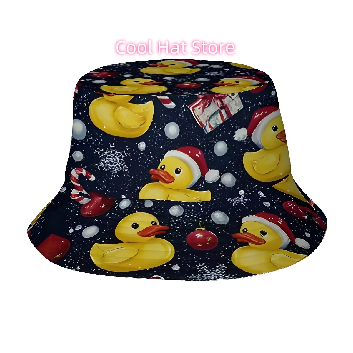 A Unisex Fisherman Hat Featuring a Christmas Theme And Snowflake Design, Perfect for Outdoor Activities Like Golfing, Beach Outi