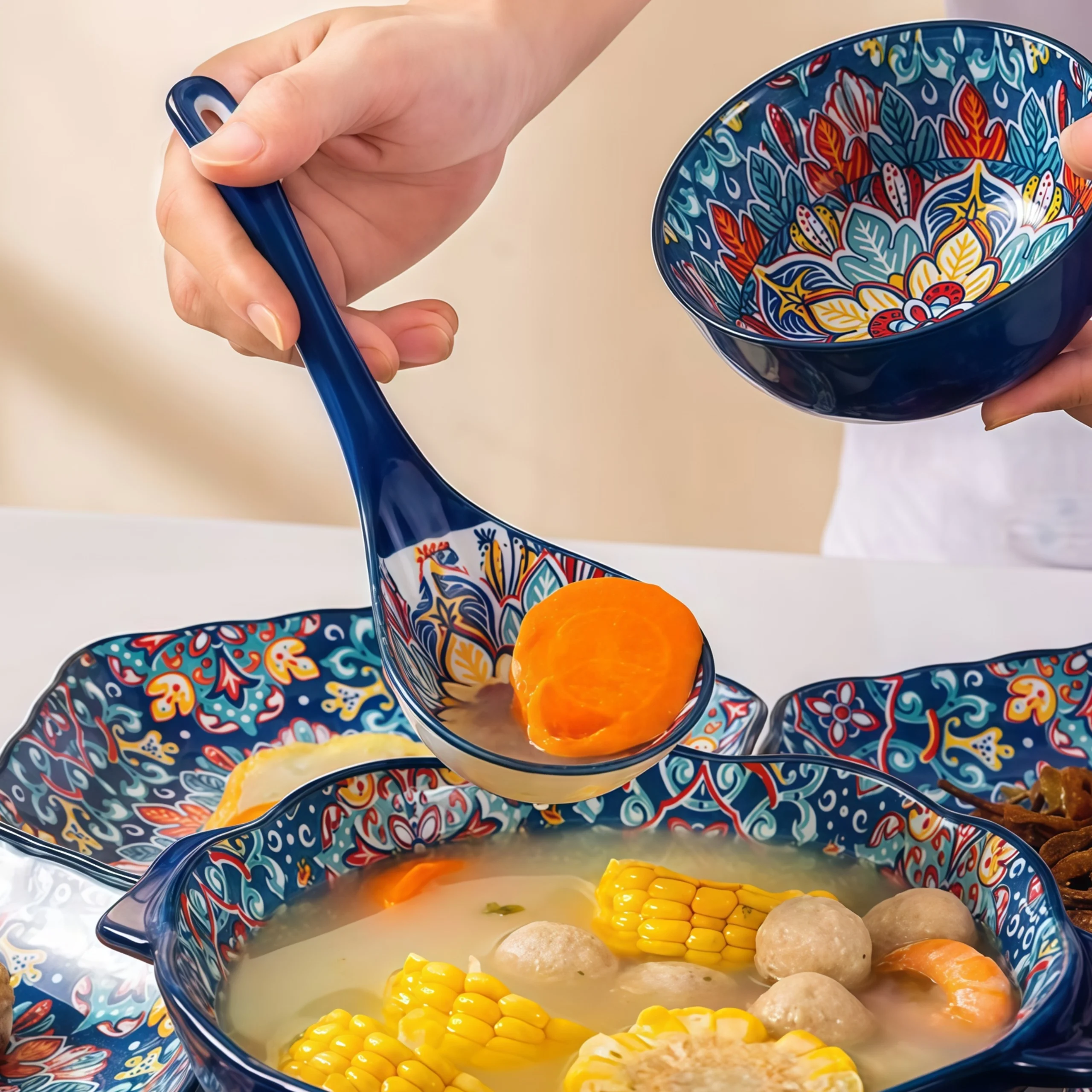 Bohemian Ceramic Serving Spoon Set 2
