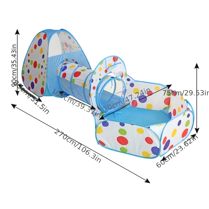 PISCINA DE BOLAS océano interior para niños, juguetes de valla de túnel tres en uno, conveniente para gatear para bebés, parque de juegos de tiro al aire libre, casa de Juguetes