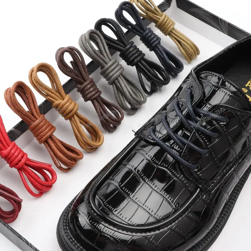 1Pair Round Rope Shoe laces Cotton Waxed Shoelaces Boots Laces for Shoes Waterproof Leather Shoelace 60/80/100/120/140/180cm