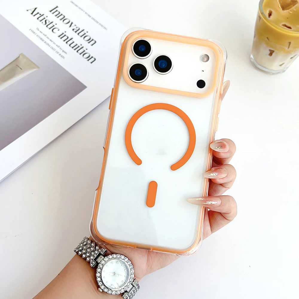 

For iPhone 17 Air Pro Max Case Magsafe with AI Button Ultra Clear Airbag Corners Heavy Duty Rugged Drop-proof Cover Shell