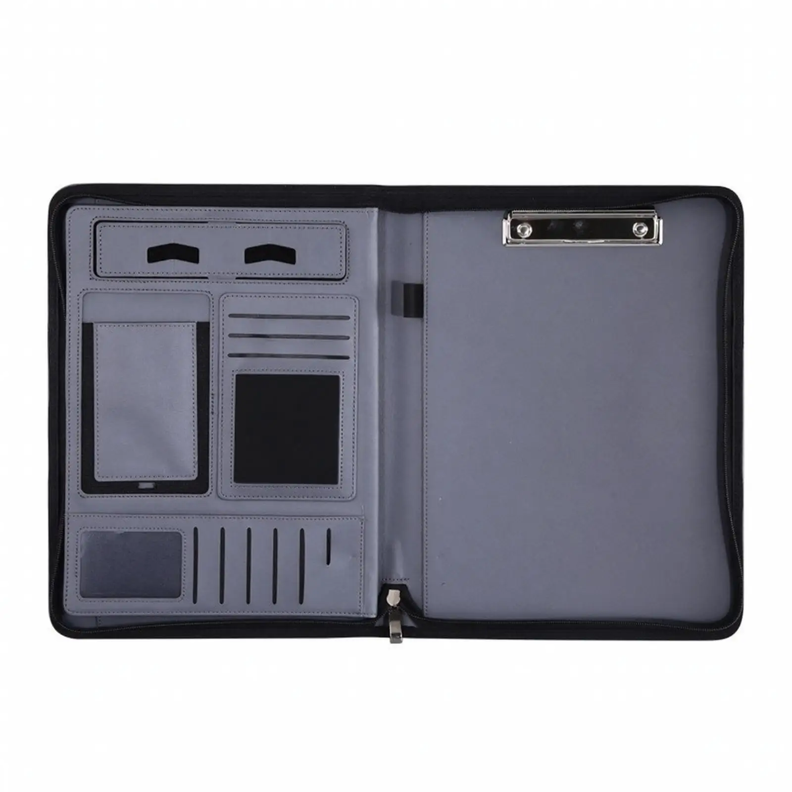 A4 Leather Document Holder for Client Meetings with Built in Handle and Pockets