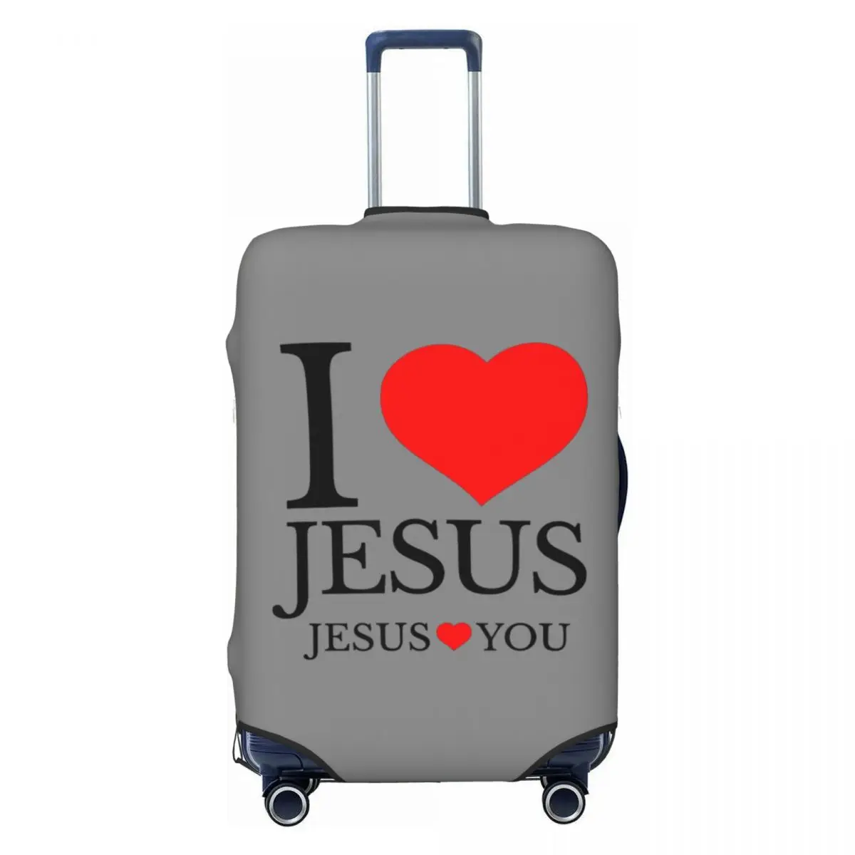 I LOVE JESUS -JESUS LOVES YOU CHRISTIAN スーツケースカバー 旅行 フライト 実用的な荷物用品 プロテクター