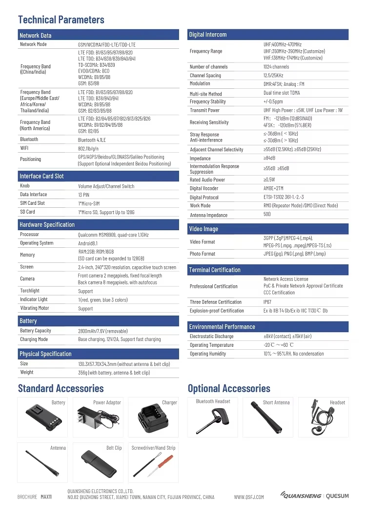 MAX11 Zello 4G POC DMR Analog Radio Telephone Camera Call Bluetooth GPS Intercom IP68 Communication Mobile Phone Walkie Talkie