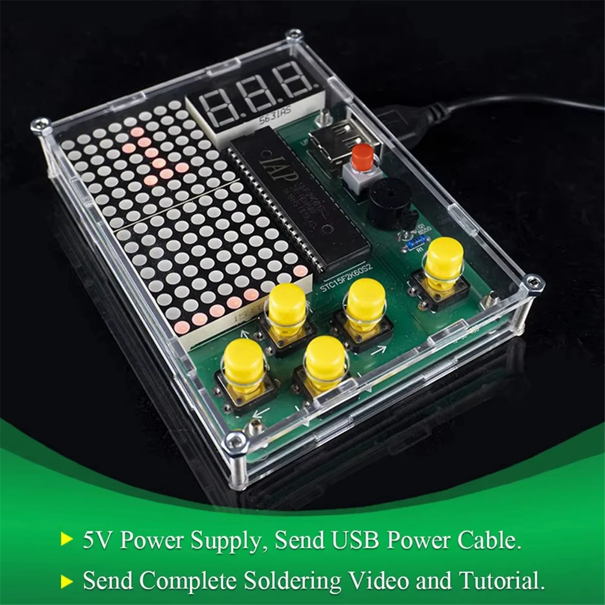 QA88X DIY Pixel Game Maker Kit Electronics DIY Soldering Project Practice Solder Learning Assembly with Shell Race Car Games