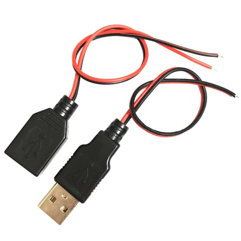 20/50cmUSB Male/Female to 4MM Banana Plug Test Lead A Female Charging Cable USB Socket to Banana Plug Connection Conductive Wire