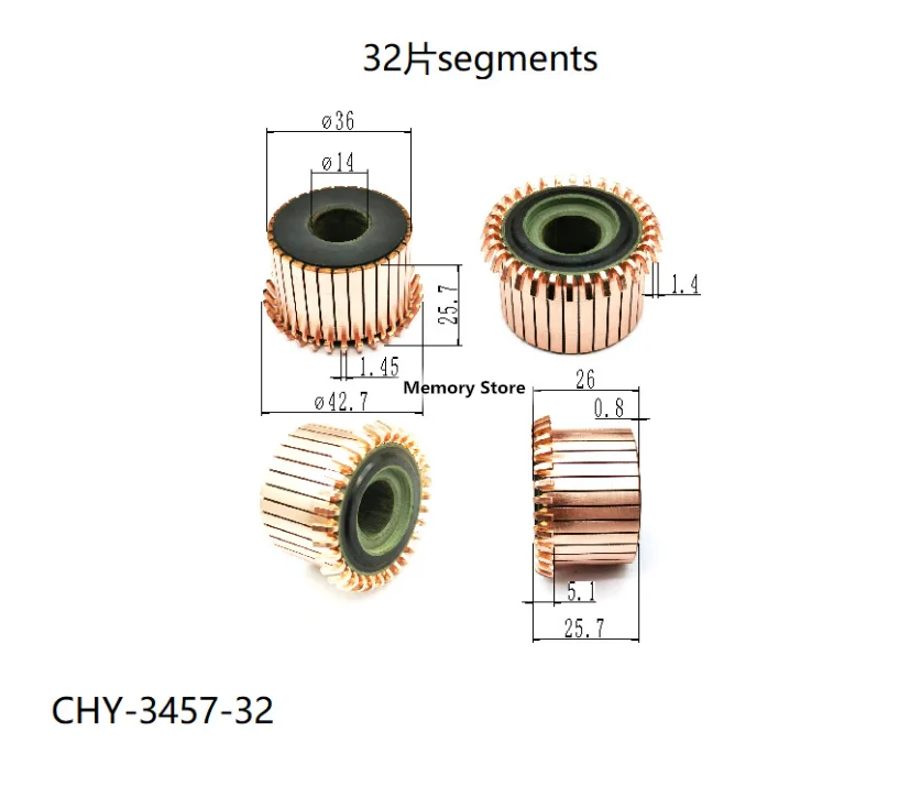 5/10PCS 36x14x25.7(29)mm 32P Copper Bars Alternator Electric Motor Commutator, CHY-3457-32