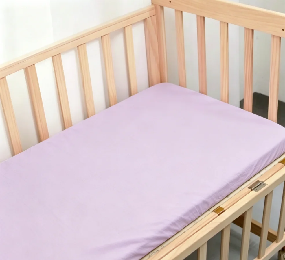 

100% Cotton Breathable, Soft & Comfortable Solid Color Baby Fitted Sheet,