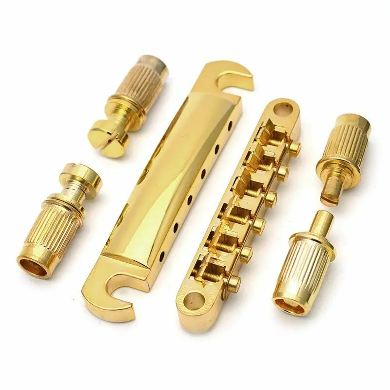 

Gold Les Paul Guitar Parts Tune-o-matic Guitar Bridge Locking Saddle Bridge Tether