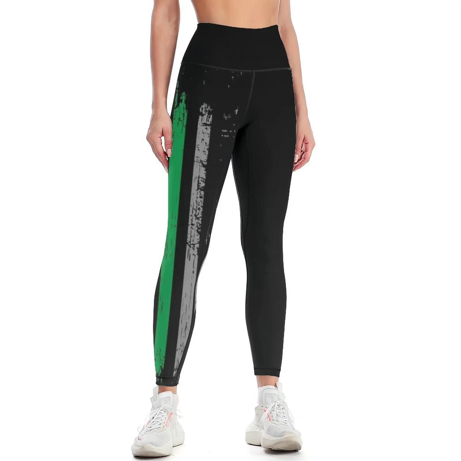 

Thin Green Line Support of All Support Military American Flag Leggings gym wear Women's fitness Womens Leggings