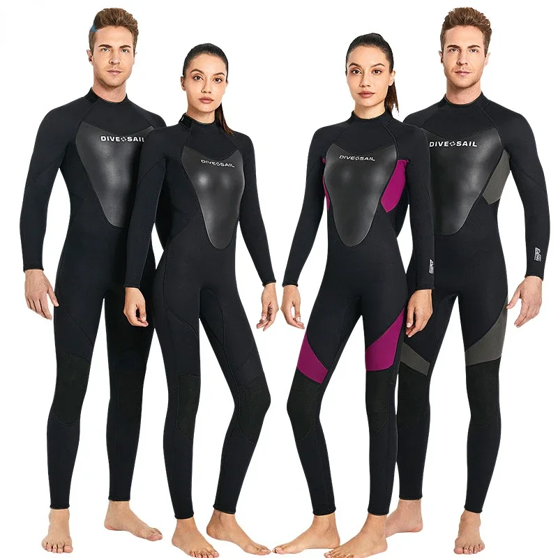 Men Women 3mm Neoprene Wetsuit Surfing Swimming Diving Full Suit Triathlon Wet Suit for Cold Water Scuba Snorkeling