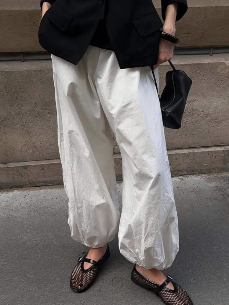 

Tossy White Bud Casual Pants For Women High- Waist Pleats Casual Fashion Bell-Bottom Pants Trousers Autumn Women Pants 2025 New