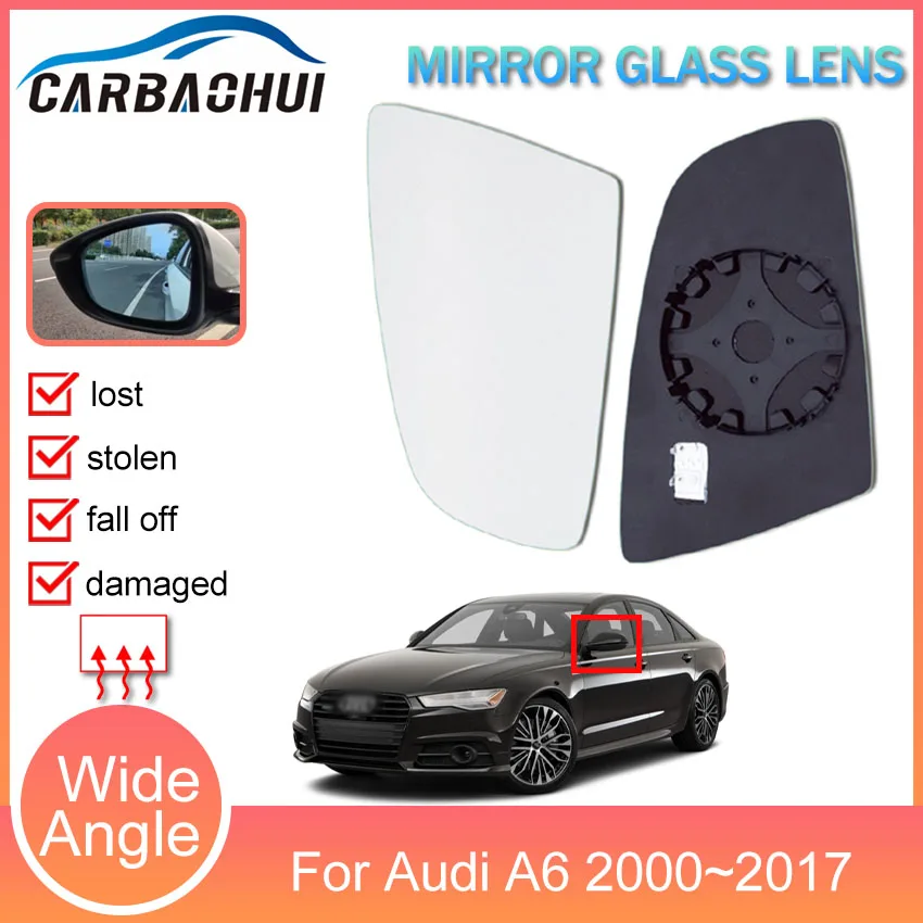 Left Right Side Door Wing Mirror Glass Heated Aspherical Replacement Lens Clear For Audi A6 2000~2012 2013 2014 2015 2016 2017