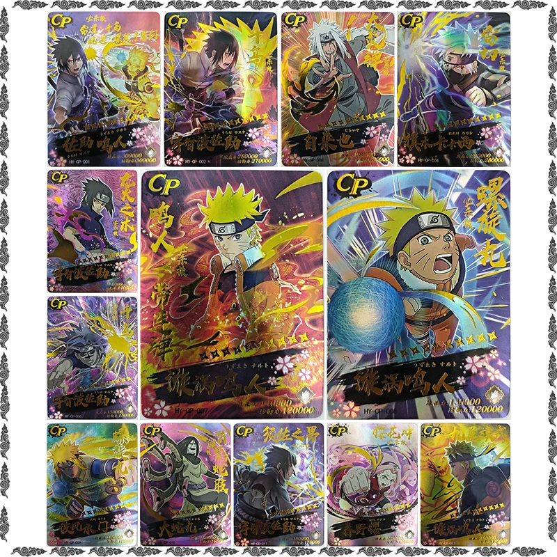 Anime NARUTO Rare CP Game Sasuke Jiraiya Kakashi Namikaze Minato Orochimaru Haruno Sakura Collectible Cards Birthday Toy Gift