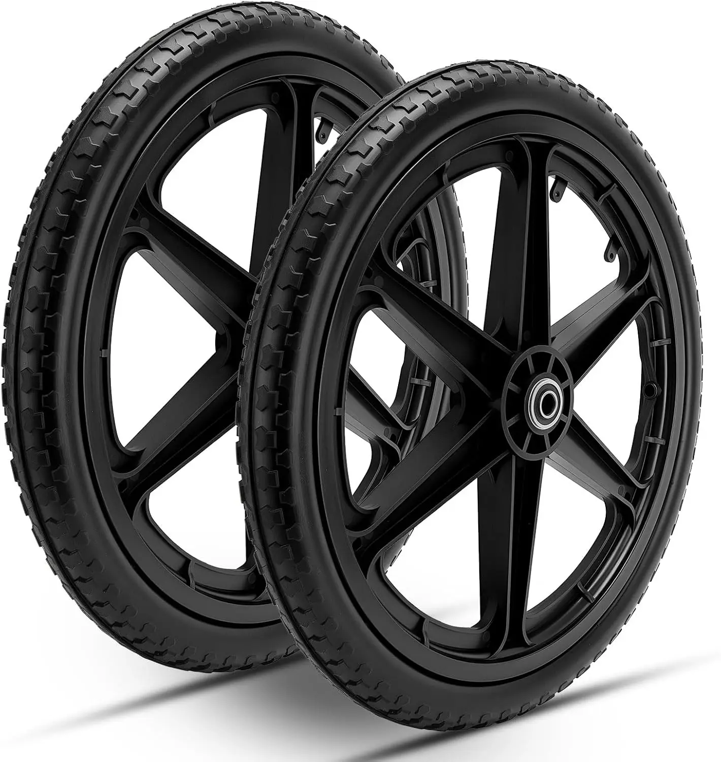 

20" Flat-Free Solid Rubber Wheels for Wheelbarrows and Utility Carts, 600LB Capacity, Easy Installation