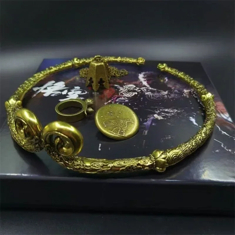 Black Myth: Wukong Game Ring Tight Hoop Monkey King Bar Metal Weapon Badge Model Melee Ornaments Collection periferals Gift Toy