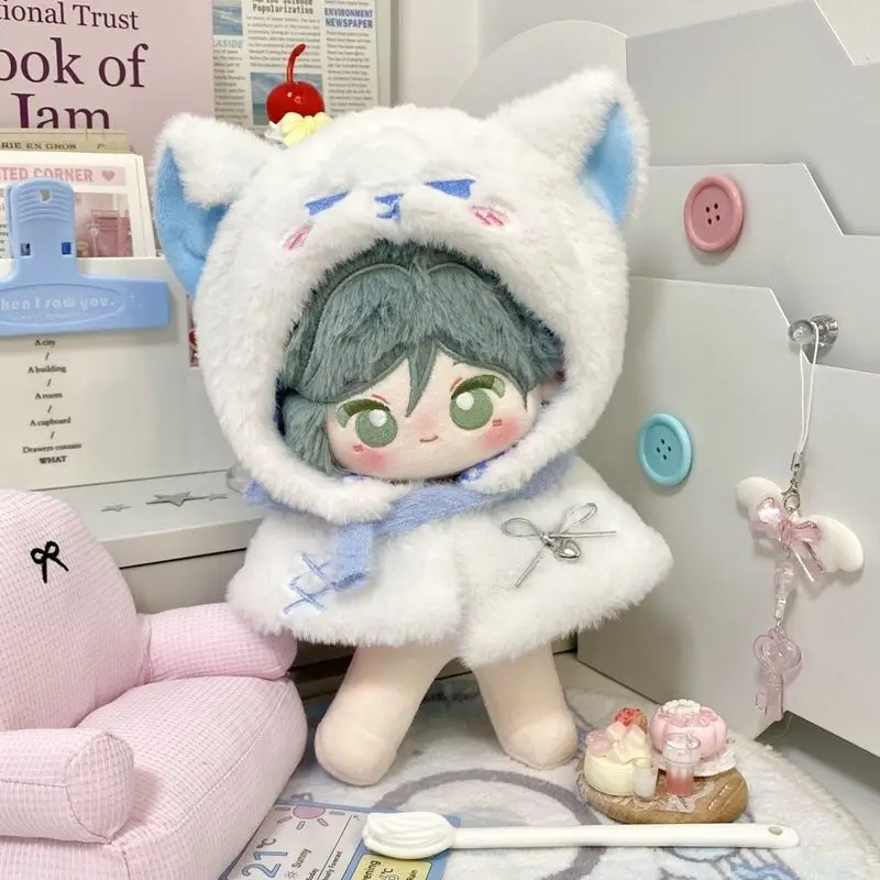 10cm20cm 속성없는 면 인형 바다 별 스노우 폭스 시리즈 아기 옷 망토 귀여운 모자 카와이 면 망토 변경