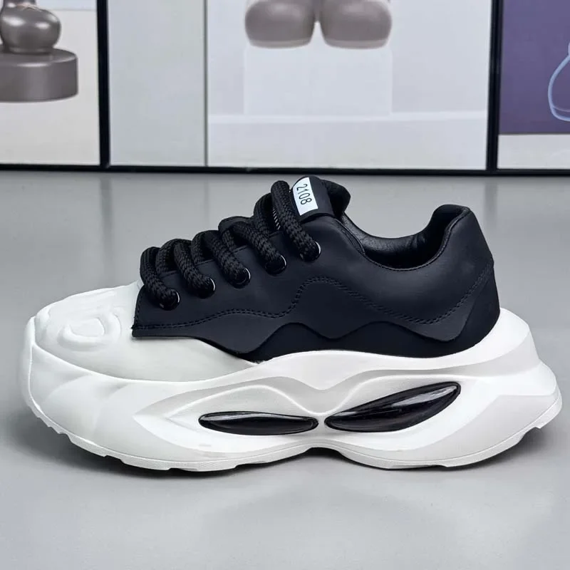 Classic platform Men's Shoes 2025 Height Lncrease Thinness Adolescent Student Bread Shoes Korean Fashion College Style Sneakers