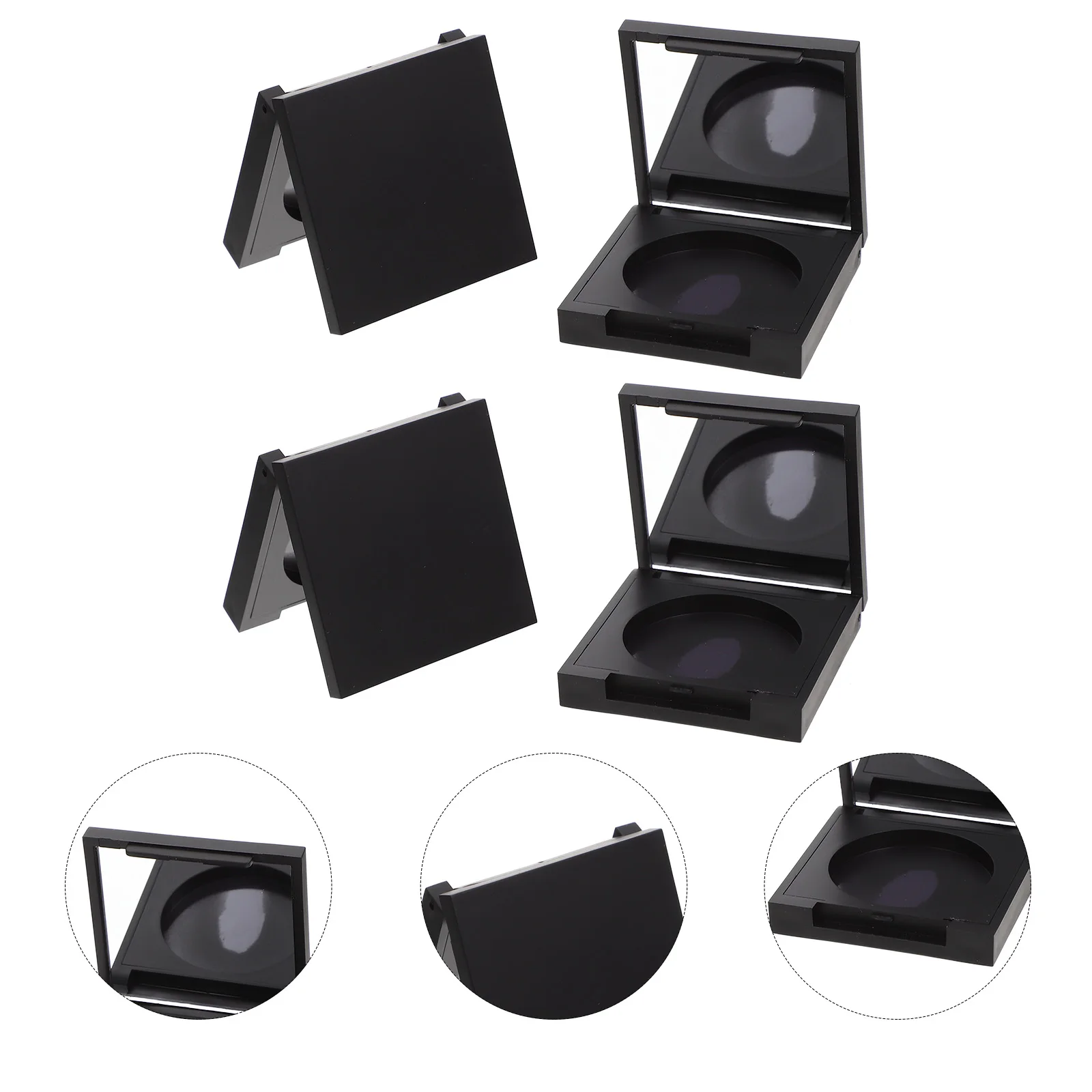 

4pcs Empty Eyeshadow Pans Blush Cases Refillable Makeup Containers Compact Plastic Boxes For Travel Storage Lipstick
