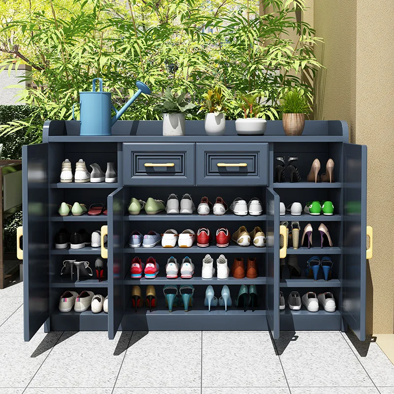 Outdoor aluminum alloy lockers, shoe cabinets, waterproof and sunscreen, household large-capacity entrance courtyard garden sund