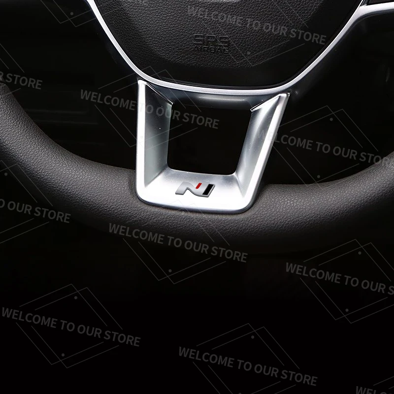 N شارة السيارات الداخلية شعار معدني شعار عجلة توجيه سيارة ملصق لشركة هيونداي N خط توسكاني NX4 إلنترا I30 سانتا في سوناتا