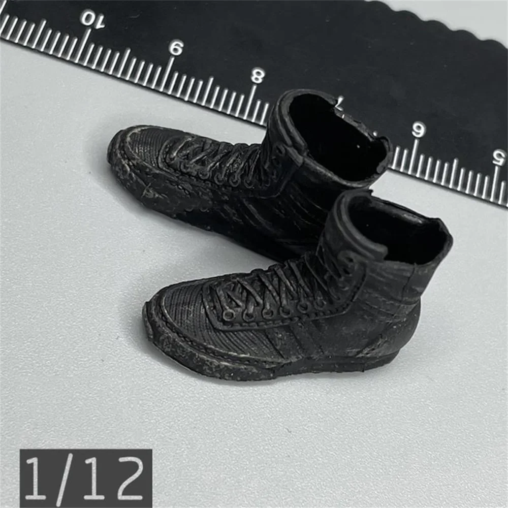 

1/12th Limtoys Residents of the Evil Game Charactor Player Lyon Black Solid Shoe Boots Accessories For 6" Action Figure Collect