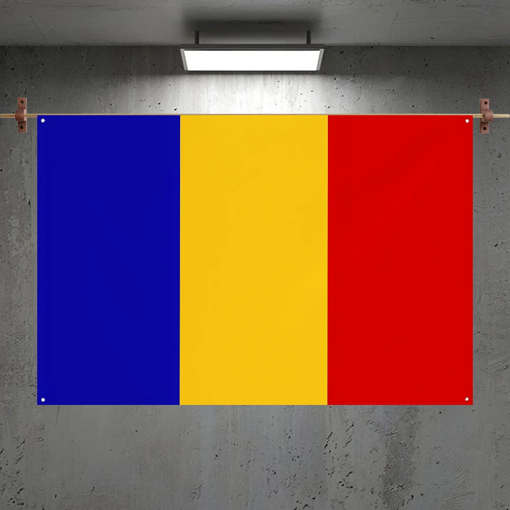 Синий Желтый Красный Флаг Румынии Румыния Комната Спальня Дом и Открытый Настенный Город Печатный Фон Украшения Художественный Баннер