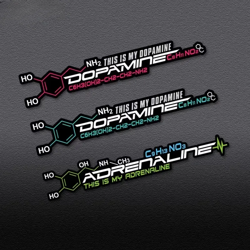 

2Pcs road car dopamine molecule riding frame sticker - car sticker self road car decoration strip scratches masking sticker