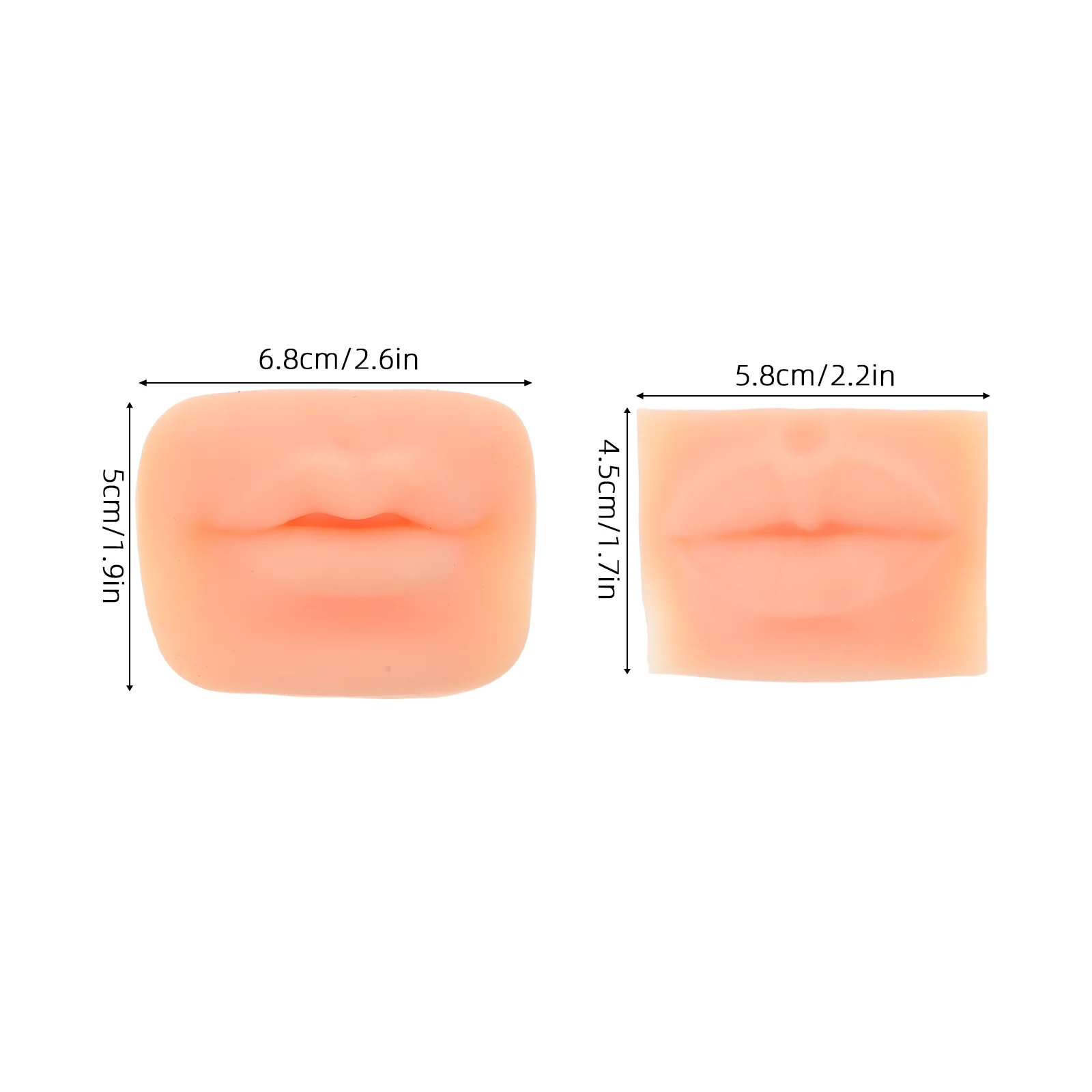 2Pcs Professional 5D Silicone Practice Lips for Training Realistic Texture Portable Fake Skin for Piercing