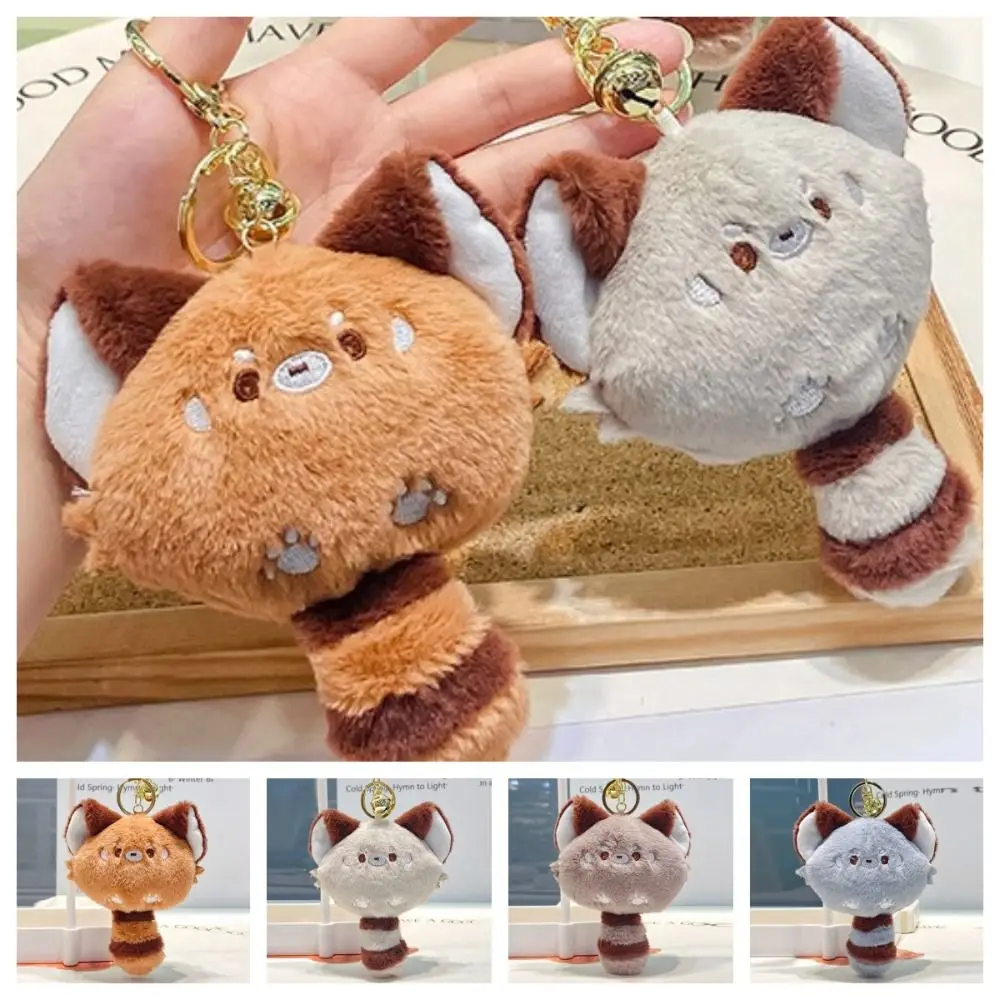 Squeak Red Panda Coin Purse Wallet Chirping Zipper Lesser Panda Plush Purse Bag Squeeze Tail Card Holder Red Panda Keychain