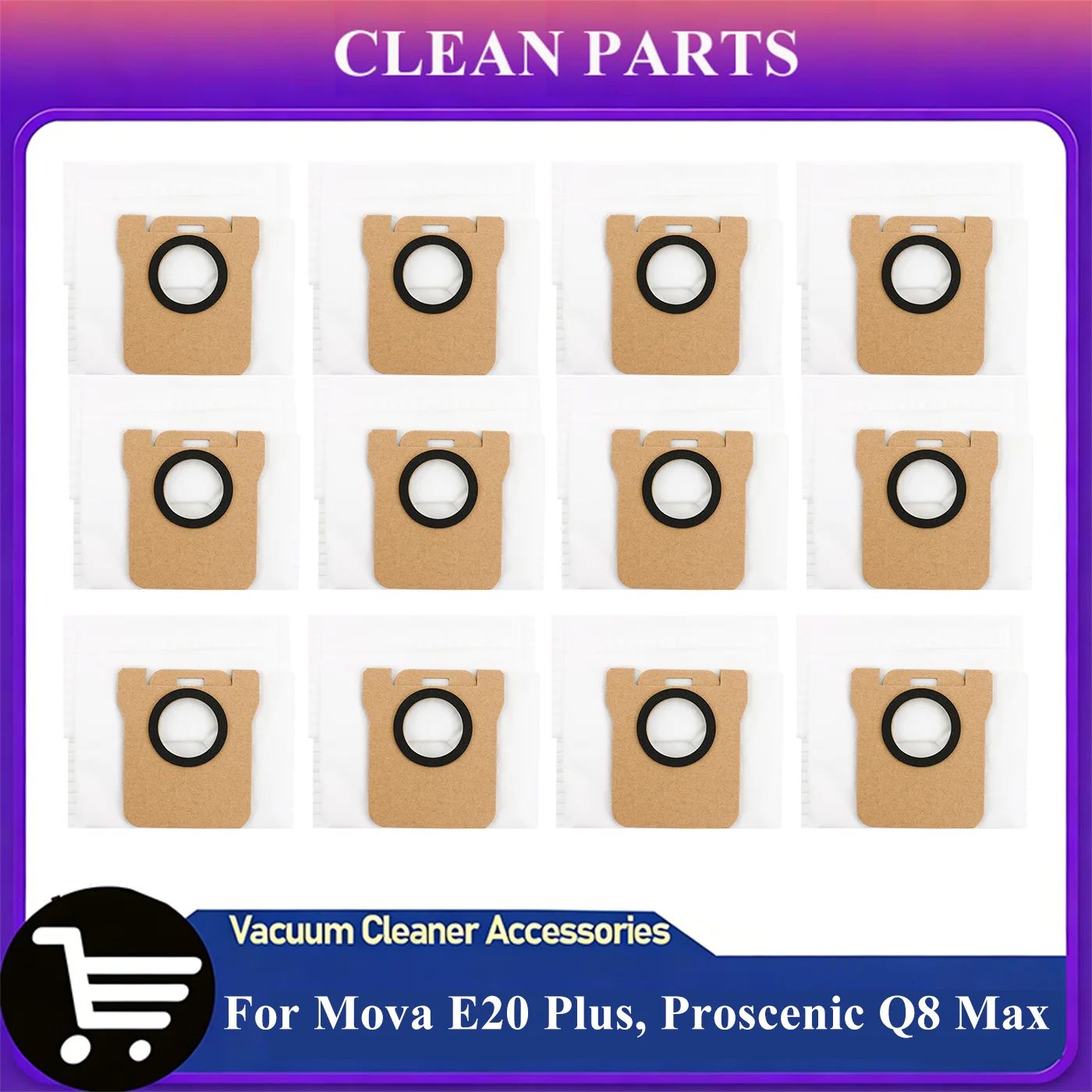 Accesorios para Dreame Mova E20 Plus, Proscenic Q8 Max, Trouver E20S Pro Plus, Cecotec Conga 7690 Conga M20, bolsa para polvo Vision PRO
