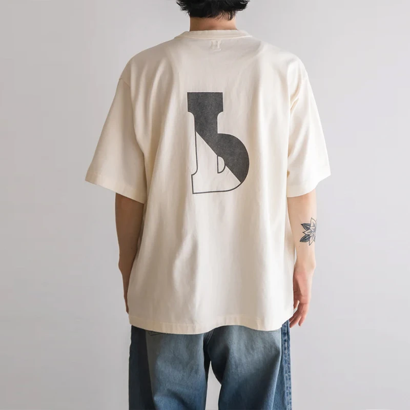 

Summer blurhms b-ROOTSTOCK Print T-shirt Cotton retro Loose round-neck printed T-shirt Breathable and trendy